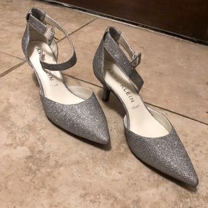 Pewter Metallic Leather & Faux Leather Snake Print